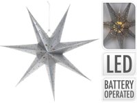 Vánoční hvězda 10LED 60cm stříbrná